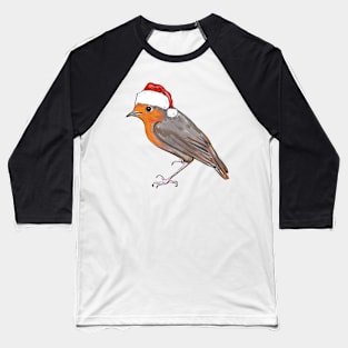 Christmas Robin Baseball T-Shirt